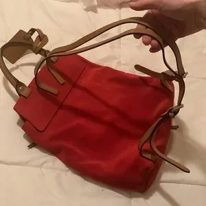 Red suede J.peterman bookbag The J. Peterman Co. Suede Backpack - Red Backpacks, Handbags  main image 3